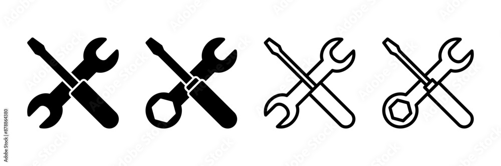 Repair icon vector isolated on white background. Wrench and screwdriver icon. settings vector icon. Maintenance. tools Repair icon vector isolated on white background. Wrench and screwdriver icon. settings vector icon. Maintenance. tools