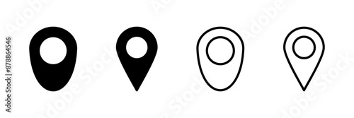 Pin icon vector isolated on white background. Location icon. Map pointer icon. Point. Locator. Address