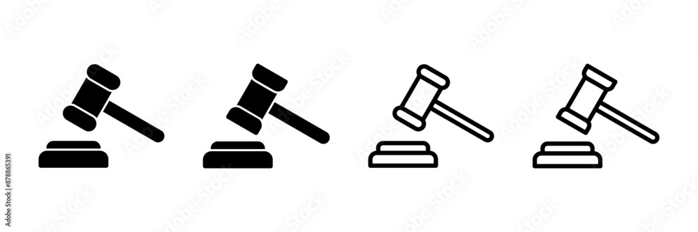 Gavel icon vector isolated on white background. Hammer icon vector. Judge Gavel Auction Icon Vector. Bid Gavel icon vector isolated on white background. Hammer icon vector. Judge Gavel Auction Icon Vector. Bid