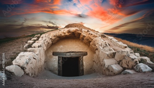 the empty tomb of yeshua easter resurrection photo