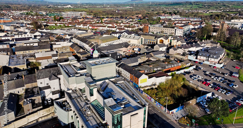 Aerial View of Shops and Stores in Ballymena Town Centre Antrim Northern Ireland 07-07-2024 photo