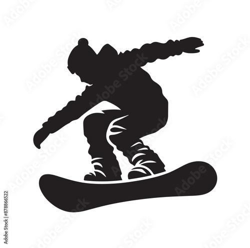 snowboarder silhouette vector illustration