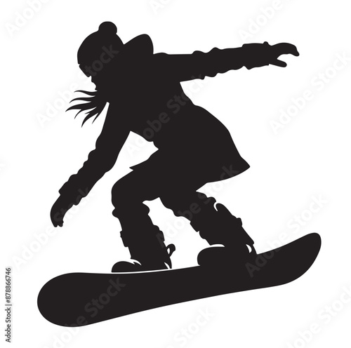 snowboarder silhouette vector illustration