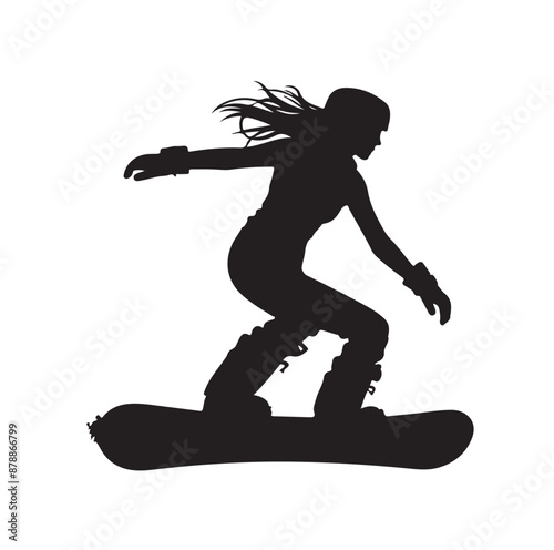snowboarder silhouette vector illustration