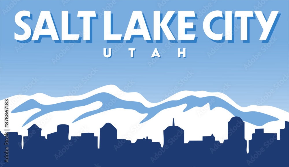 salt lake city utah with city silhouette