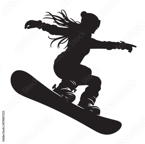 snowboarder silhouette vector illustration