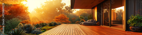 luxury balcony design, modern style home or hotel panoramic view