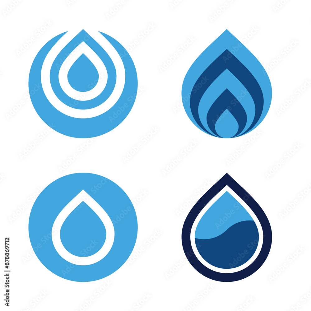 set of abstract modern water drop logo design. Premium Vector set of abstract modern water drop logo design. Premium Vector