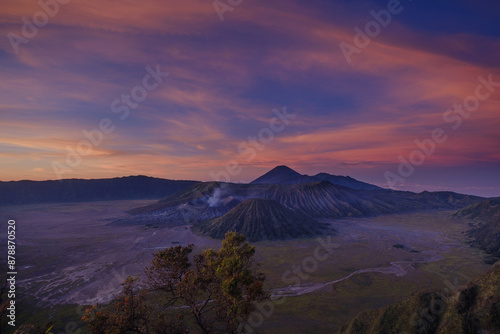 Beautiful Sunrise in Bromo mountains, West Java Indonesian 