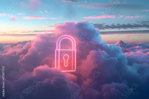 Abstract Digital Artwork of Cloud Computing Security