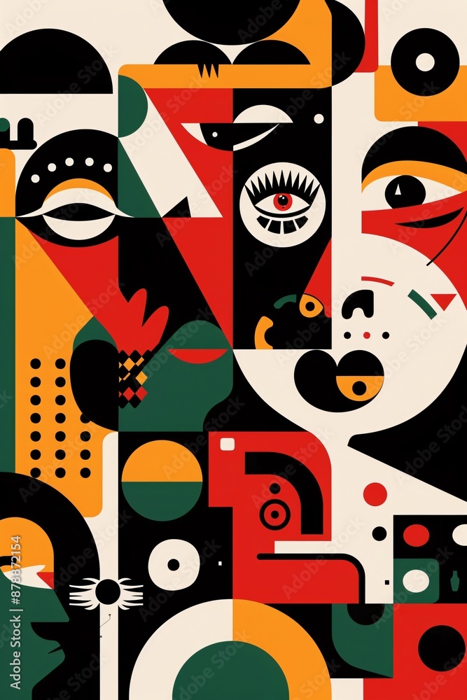 Fototapeta premium Abstract Portrait in Geometric Style
