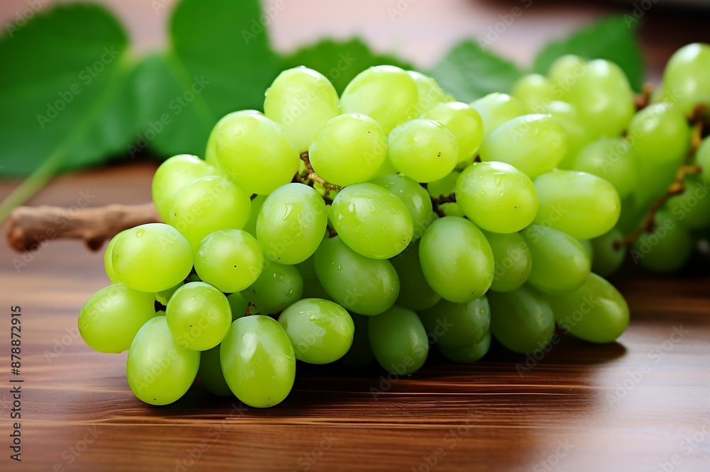 Fresh Green grapess on wooden background Fresh Green grapess on wooden background