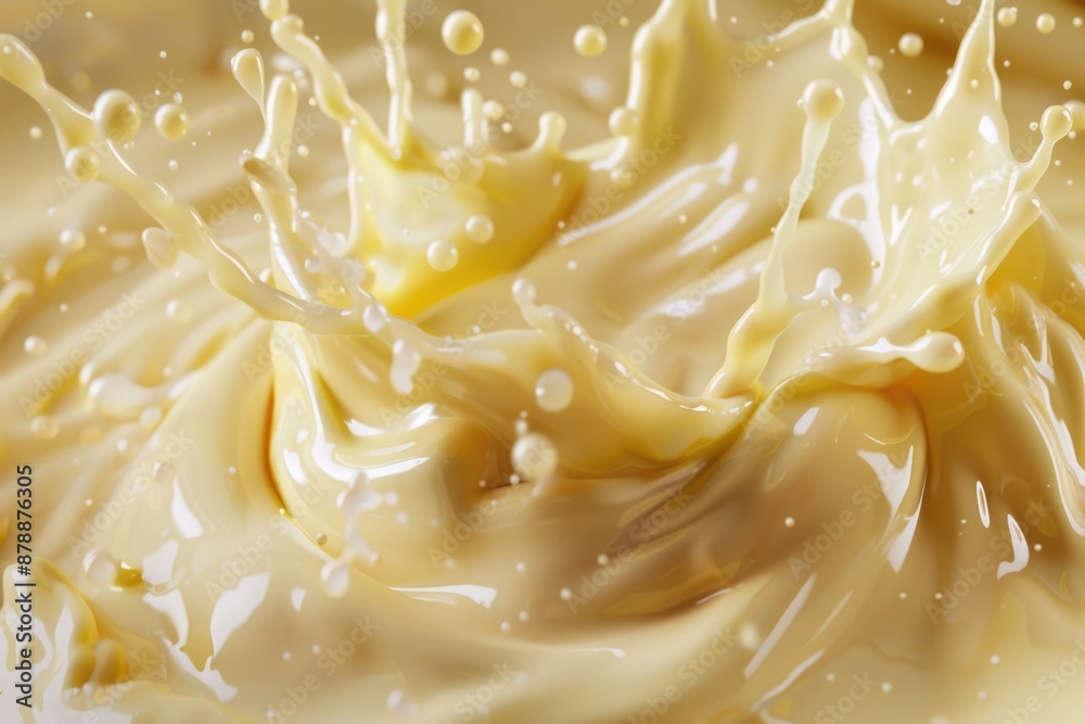 A close-up shot of a bowl filled with creamy goodness, ideal for food or dessert photography A close-up shot of a bowl filled with creamy goodness, ideal for food or dessert photography