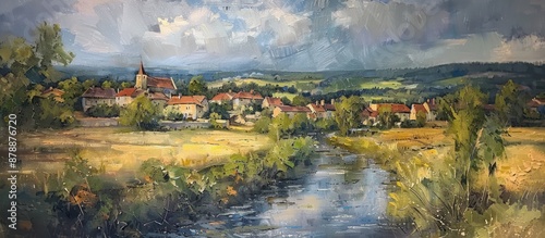 Peaceful Village by the River