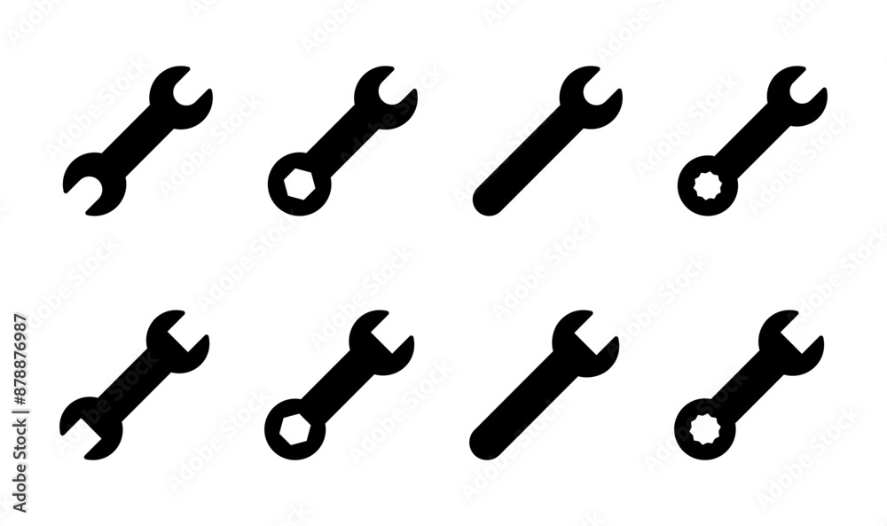 Wrench icon set. repair icon vector. tools icon vector Wrench icon set. repair icon vector. tools icon vector