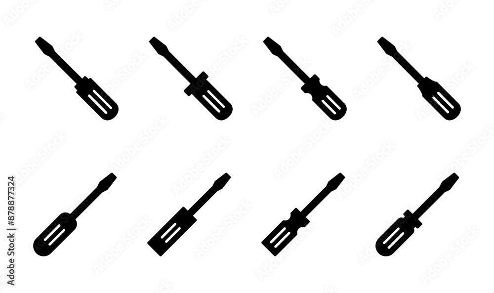 Screwdriver icon set. tools icon vector Screwdriver icon set. tools icon vector