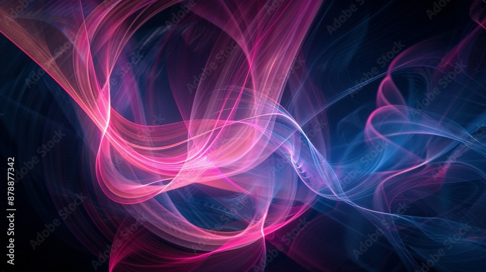 Neon Patterns in Pink and Blue: Black Background Artwork Neon Patterns in Pink and Blue: Black Background Artwork