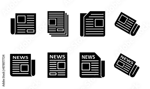 Newspaper icon set. news paper vector sign