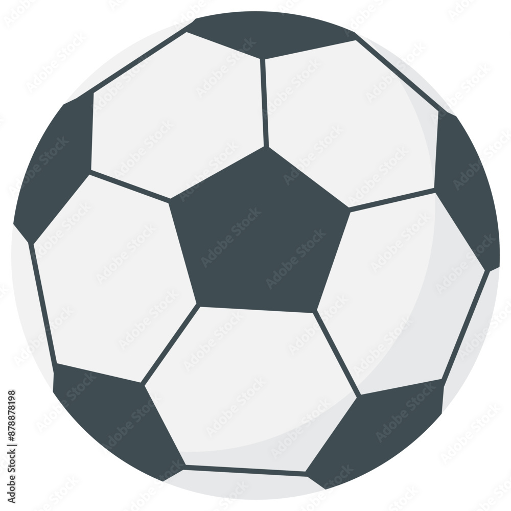 Soccer ball icon in flat style isolated on white background. Soccer ball icon in flat style isolated on white background.