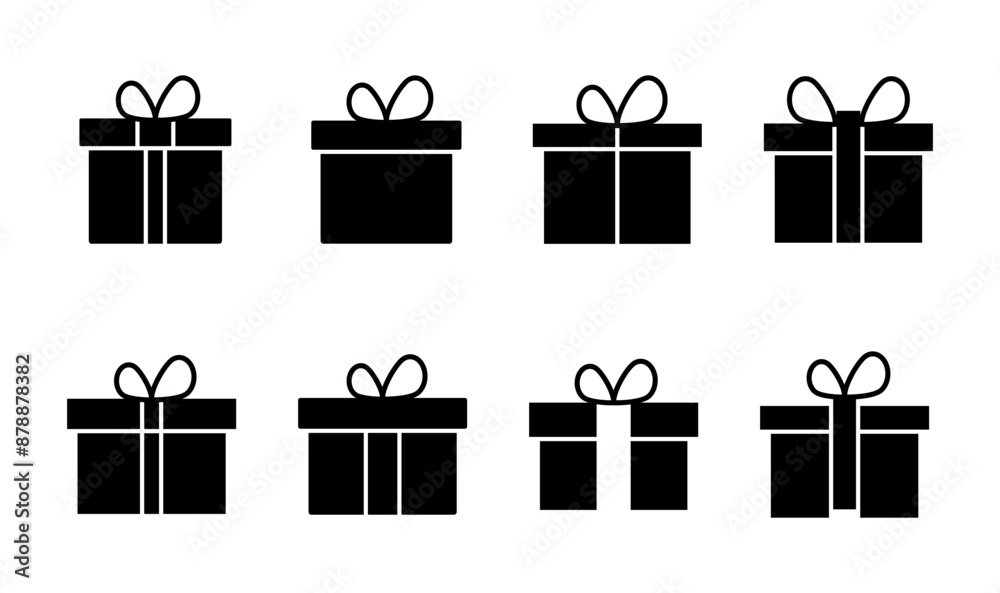 Gift icon set. gift vector icon. birthday gift Gift icon set. gift vector icon. birthday gift