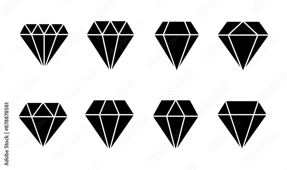 Diamond icon set. diamond gems vector icon. Diamond icon set. diamond gems vector icon.