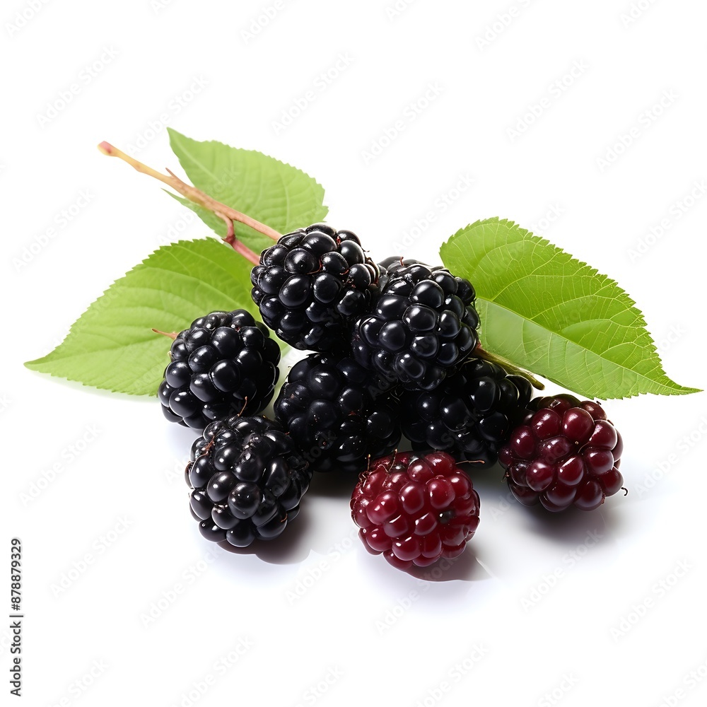 Dewberrys fruit on white background