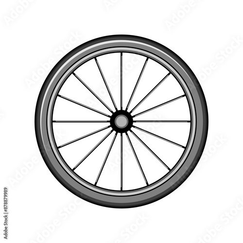 graphic wheel bike cartoon. tyre side, gear view, doodle rim graphic wheel bike sign. isolated symbol vector illustration