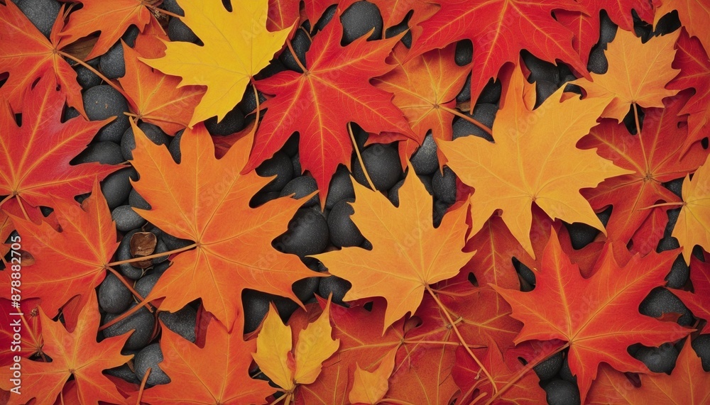 maple flame greeting card for event, autumn design maple flame greeting card for event, autumn design