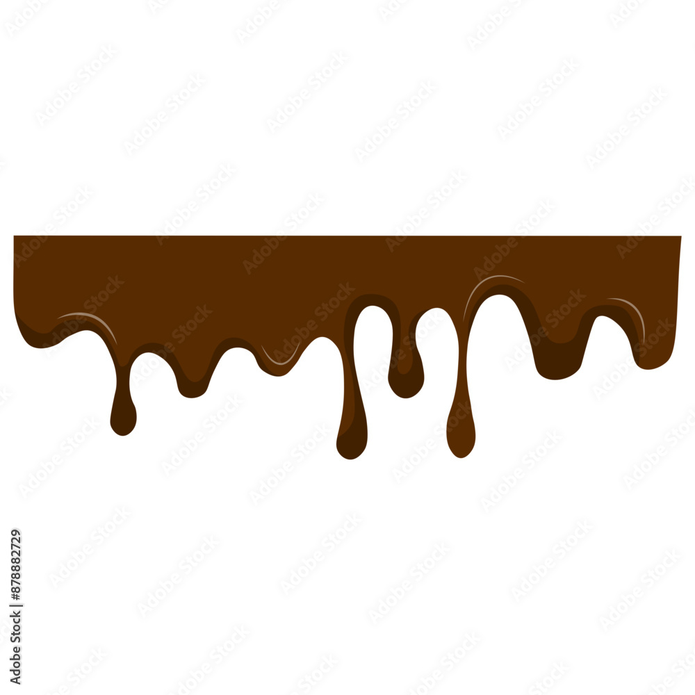 Chocolate Dripped Icon. Isolated on White Background. Vector Illustration in Cartoon Design Style. Chocolate Dripped Icon. Isolated on White Background. Vector Illustration in Cartoon Design Style.