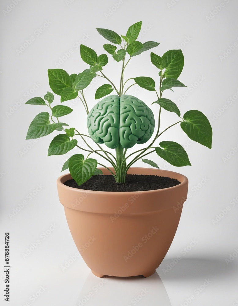 Obraz premium Green brain plant in po