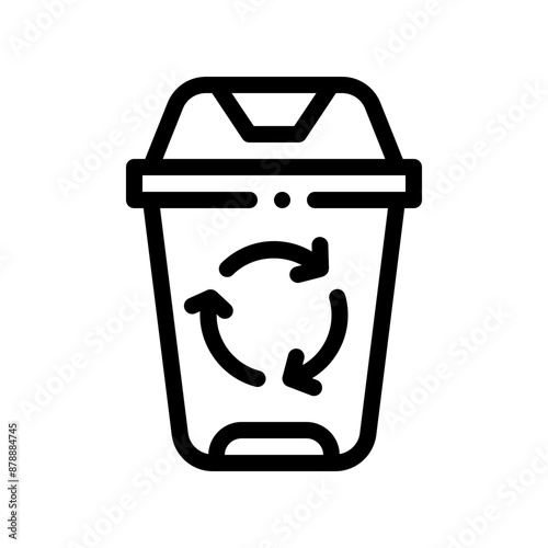 wastebasket line icon