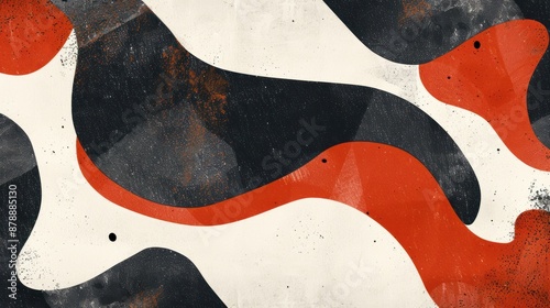 Wallpaper Mural Abstract red, black, and white pattern. Torontodigital.ca