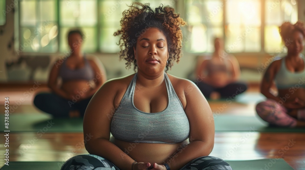 Plus-sized woman in fitness clothing, intensely working out on a green yoga mat indoors, illustrating strength and perseverance.
Plus-sized woman in fitness clothing, intensely working out on a green yoga mat indoors, illustrating strength and perseverance.