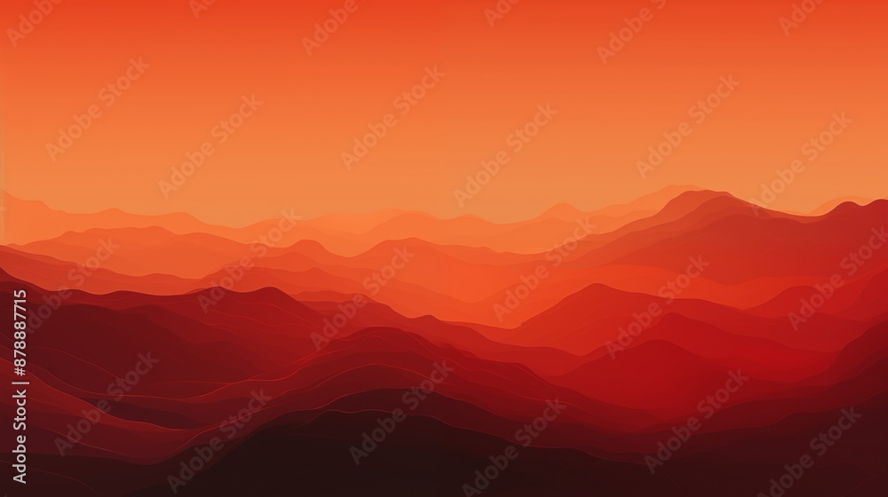 Vibrant Sunset Over Majestic Mountains with Red and Orange Hues Vibrant Sunset Over Majestic Mountains with Red and Orange Hues