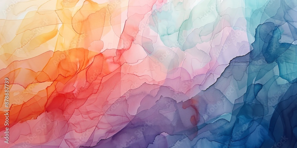 Fototapeta premium Abstract watercolor painting with gentle gradients and overlapping translucent layers