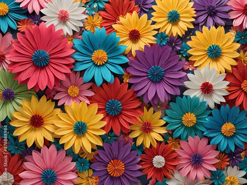 Generative AI. Admiring the delicate petals and vibrant colors of this pattern flower Generative AI. Admiring the delicate petals and vibrant colors of this pattern flower