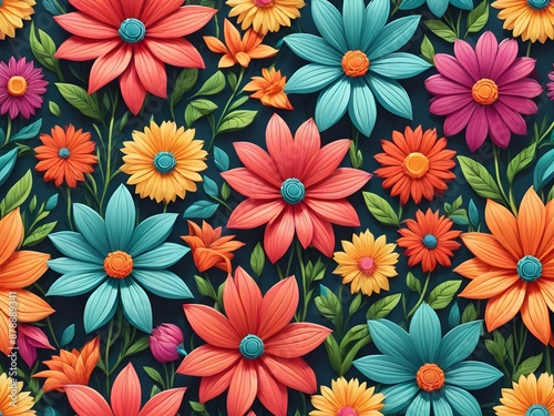 Generative AI. Admiring the delicate petals and vibrant colors of this pattern flower