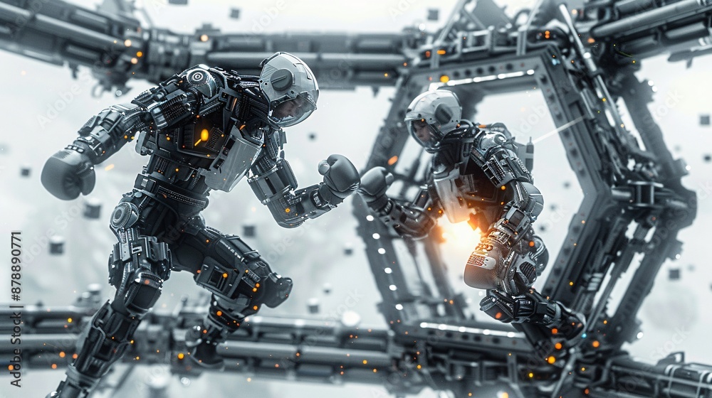 Fototapeta premium outer space robot boxer