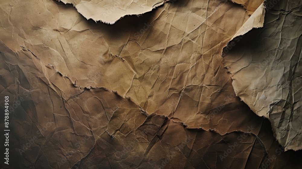 Fototapeta premium Aged dark paper backdrop with room for text