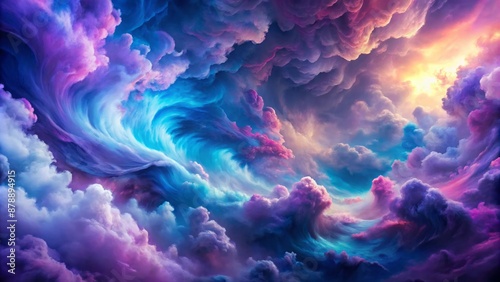 A Beautiful Abstract Painting Of A Stormy Sky. The Colors Are Vibrant And The Clouds Are Full Of Detail. The Storm Is Raging, But There Is Also A Sense Of Peace. © DigitalArt Max