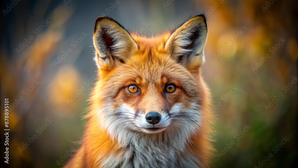 Fototapeta premium A Close Up Portrait Of A Red Fox In The Wild, Looking Directly At The Camera With A Curious Expression.