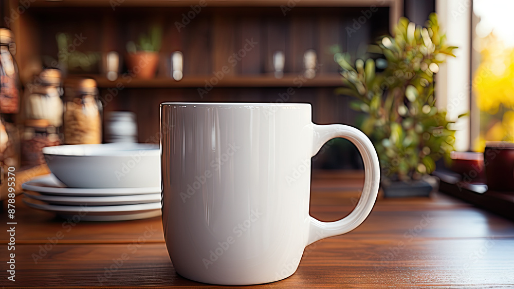 Close-Up Shot of Mug Mock-Up. Created with generative AI Close-Up Shot of Mug Mock-Up. Created with generative AI