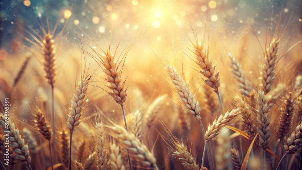 A Beautiful Field Of Wheat, Ripe For Harvest, With The Sun Shining Brightly Overhead. A Beautiful Field Of Wheat, Ripe For Harvest, With The Sun Shining Brightly Overhead.