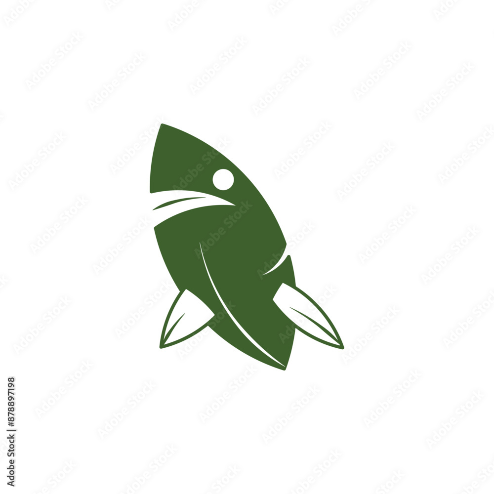 Fototapeta premium Abstract Logo Combining Shark and leaf Elements