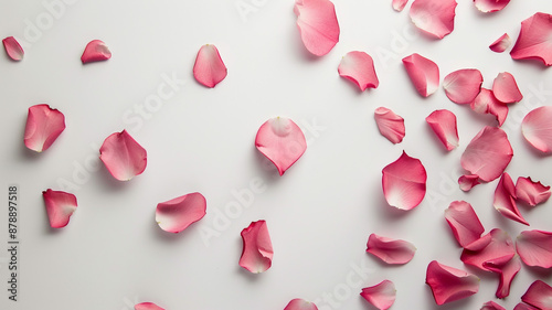 Flower petals on white background. flower petals, petals on white, white background, isolated petals, floral background, petals close-up, colorful petals, nature photography, flower details,