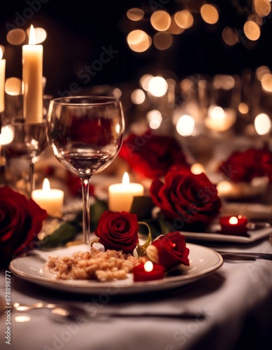 wine roses goggles night romance candle date dinner eatery 45336 meal light © wafi