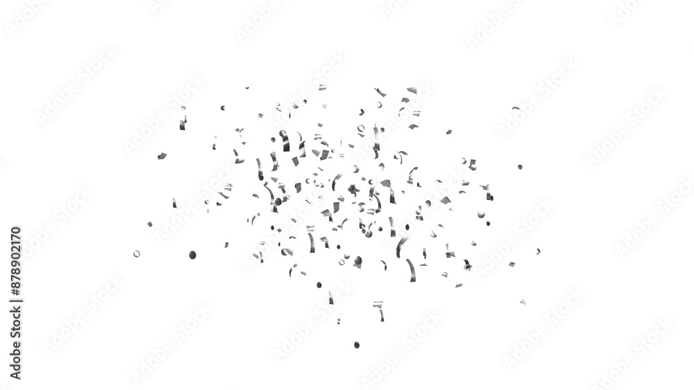 Obraz premium Celebration background with silver confetti. White background