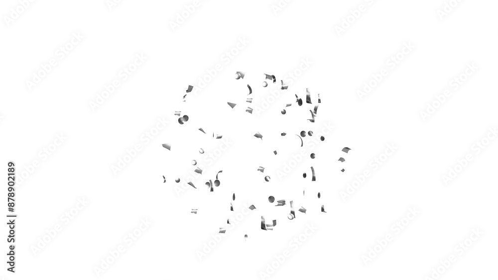 Obraz premium Celebration background with silver confetti. White background