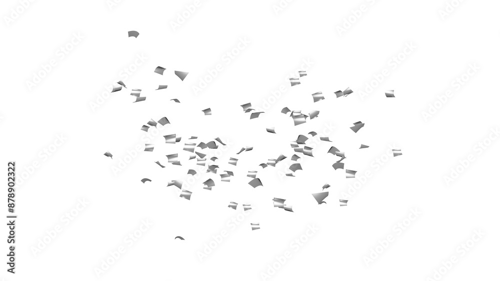 Celebration background with silver confetti. White background Celebration background with silver confetti. White background