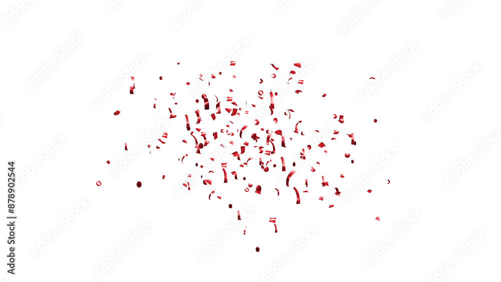 Red Confetti explodes on a white background Red Confetti explodes on a white background